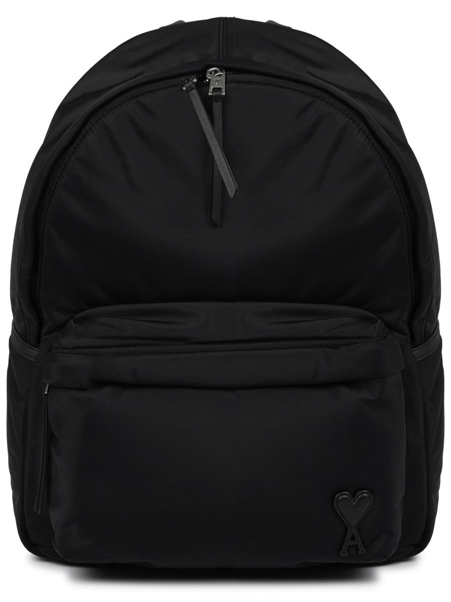 Ami Paris Unisex Marcel Backpack Black