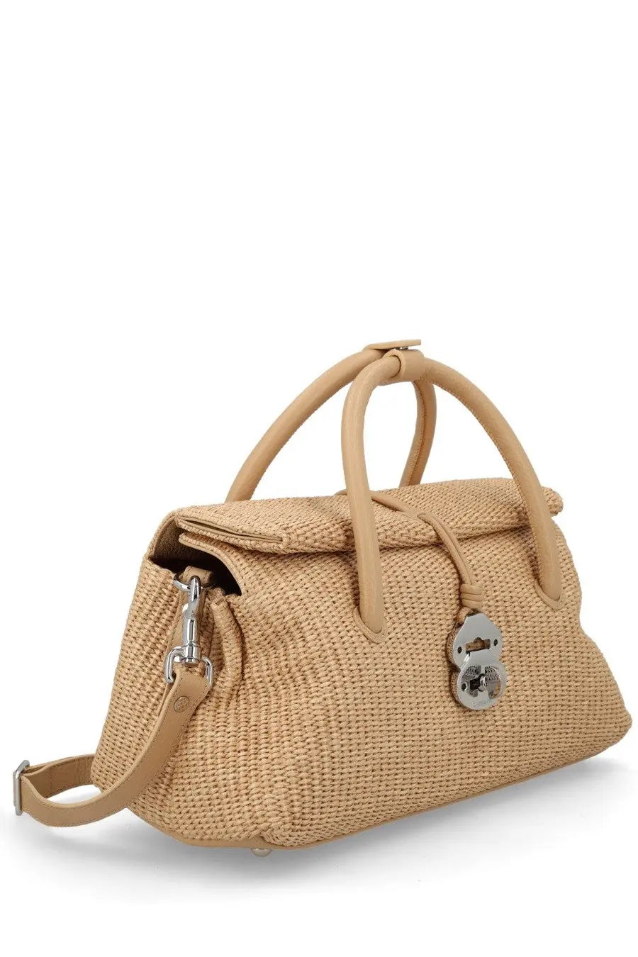 Zanellato Women's Dotta Wicker Small Bag Beige, view 2