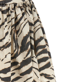 Ganni Zebra Denim Dress Gold
