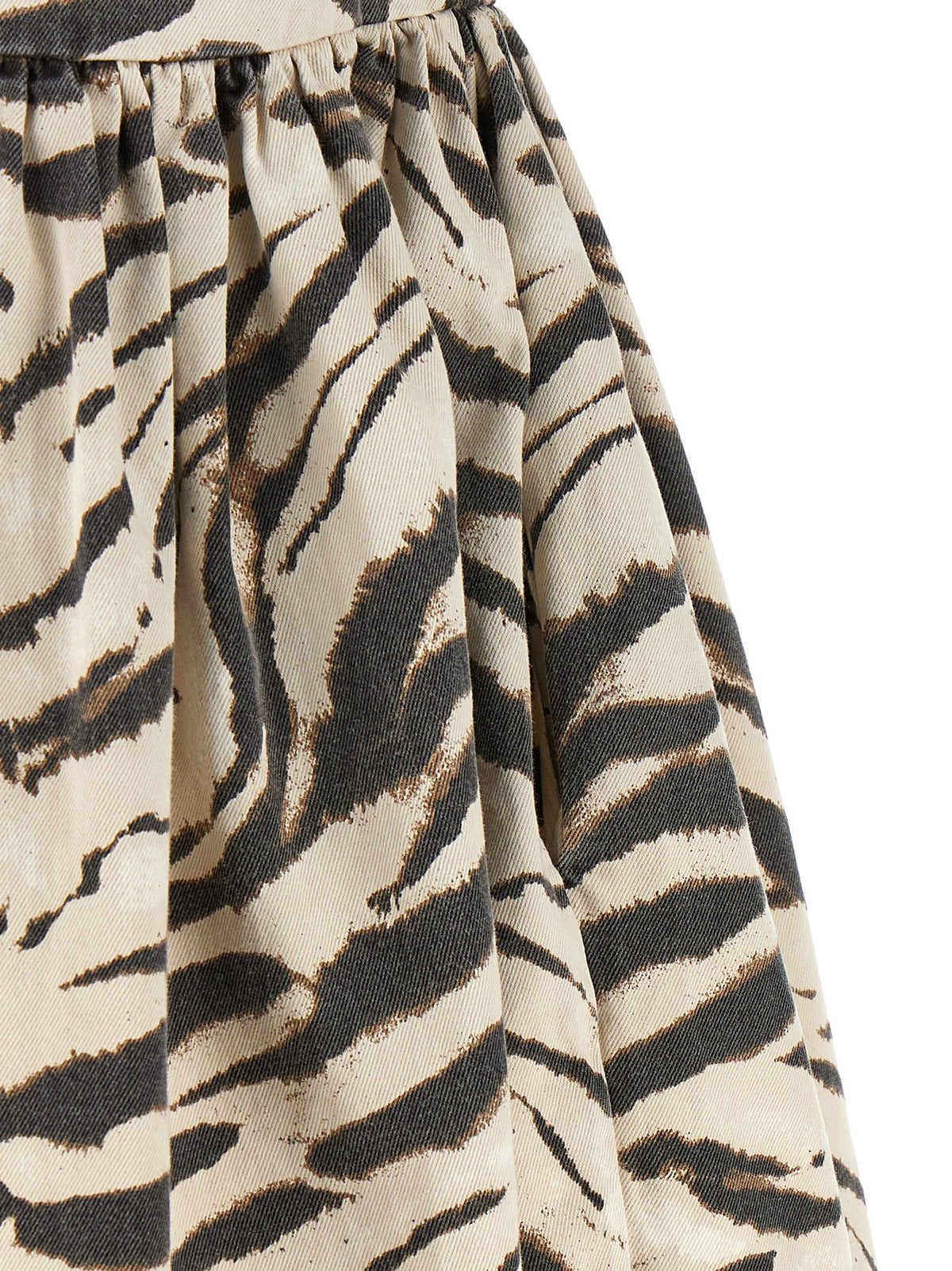 Ganni Zebra Denim Dress Gold, view 4