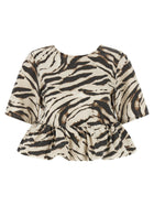 Ganni Zebra Denim Top Gold