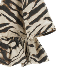 Ganni Zebra Denim Top Gold