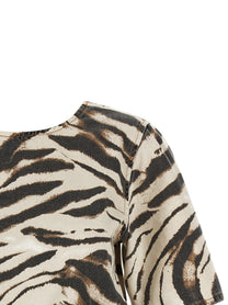 Ganni Zebra Denim Top Gold