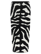 Moschino Zebra Intarsia Skirt White, view 2