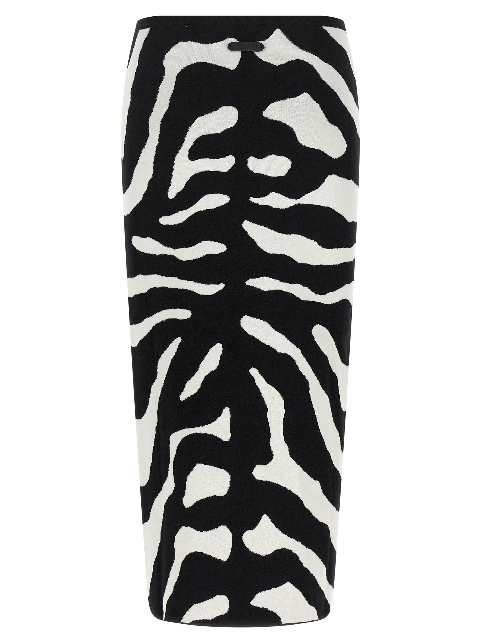 Moschino Zebra Intarsia Skirt White