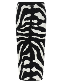 Moschino Zebra Intarsia Skirt White