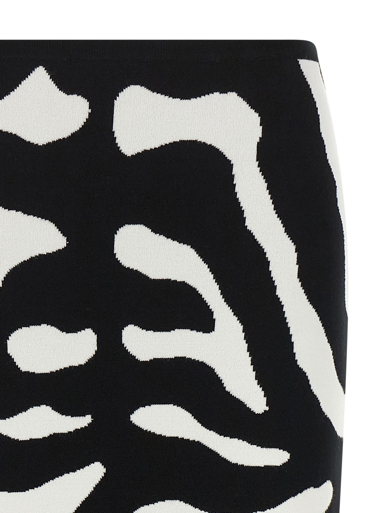 Moschino Zebra Intarsia Skirt White