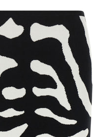 Moschino Zebra Intarsia Skirt White