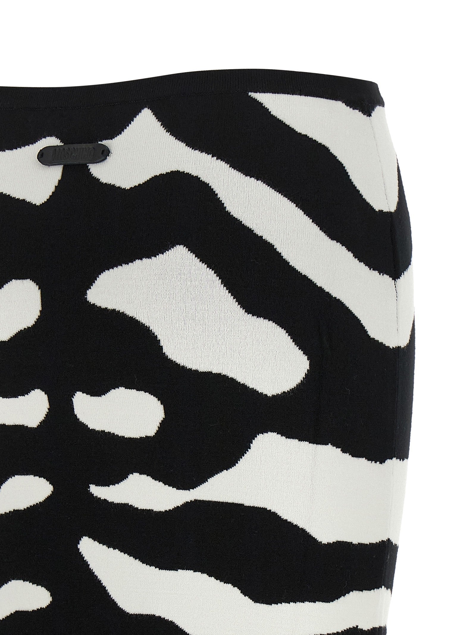 Moschino Zebra Intarsia Skirt White