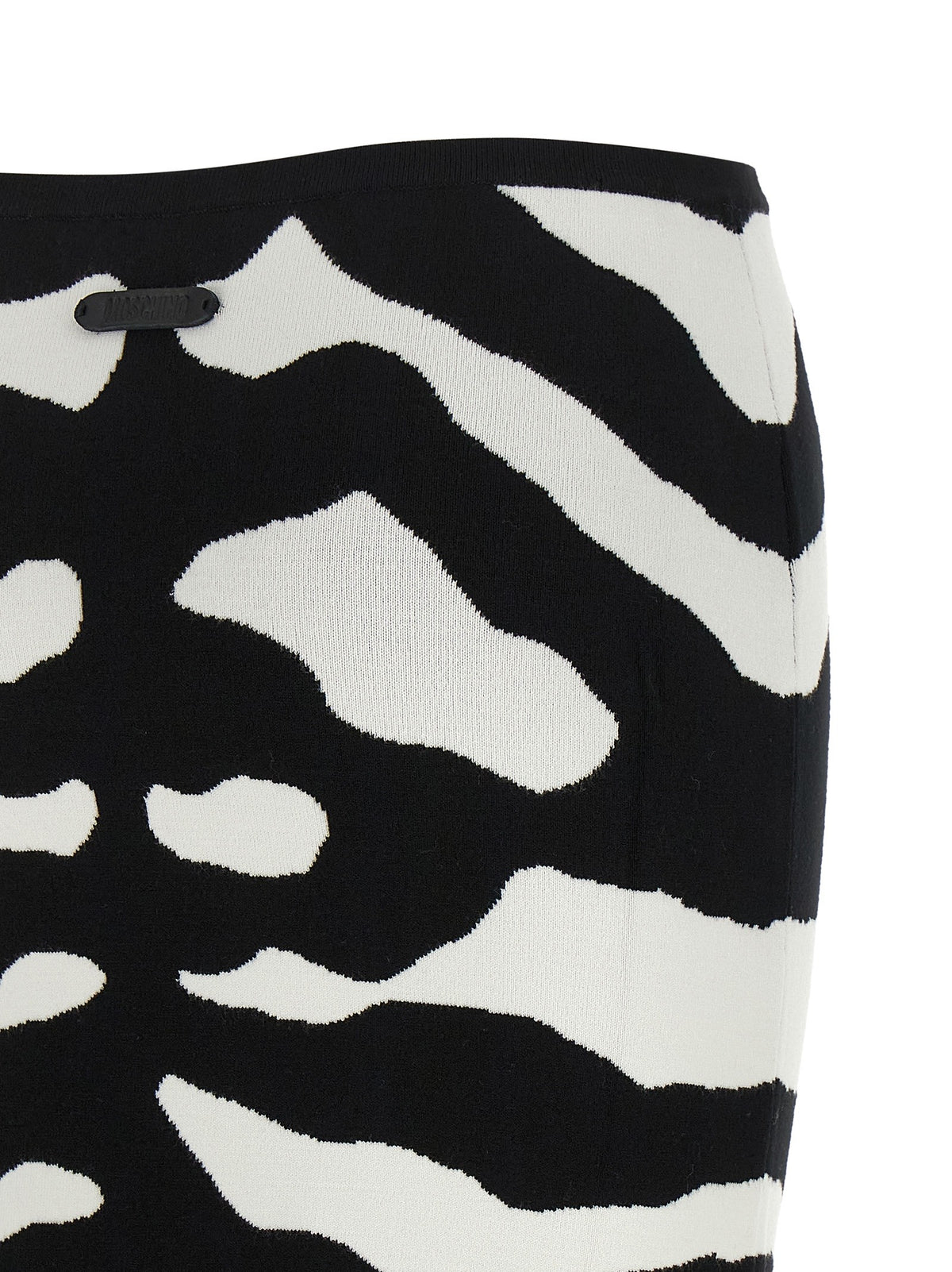 Moschino Zebra Intarsia Skirt White, view 4
