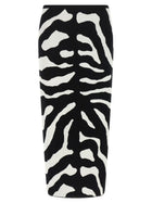 Moschino Zebra Intarsia Skirt White