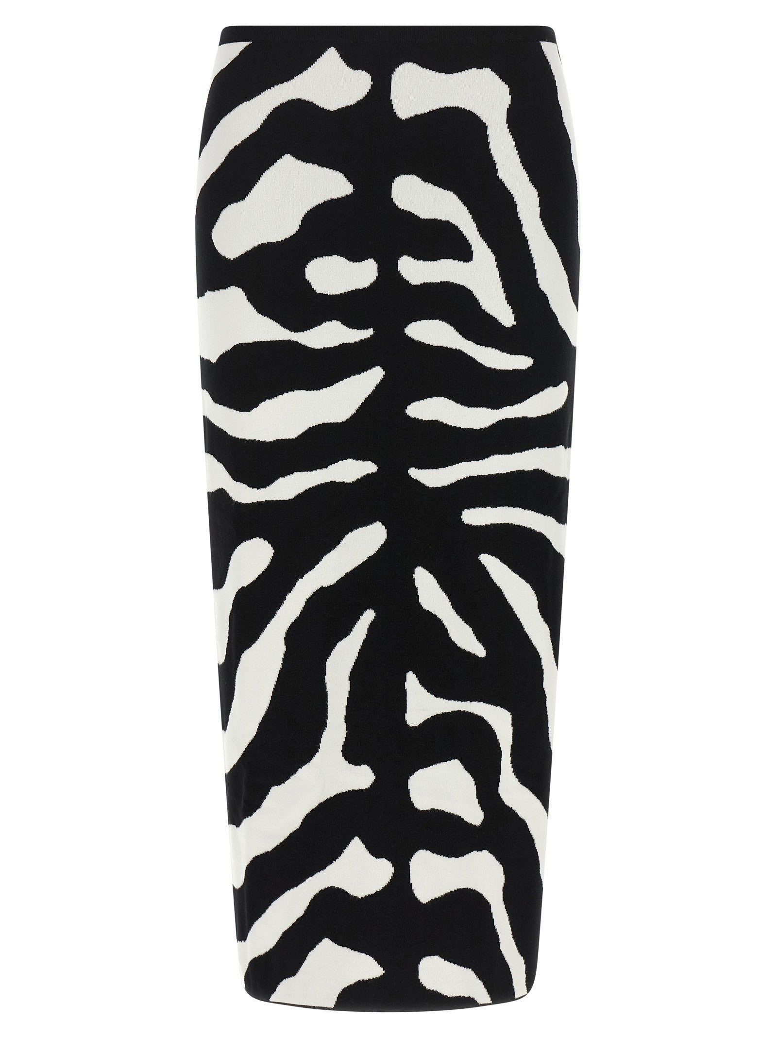 Moschino Zebra Intarsia Skirt White