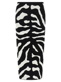 Moschino Zebra Intarsia Skirt White