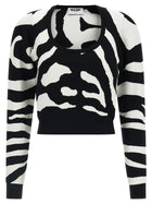 Moschino Zebra Intarsia Sweater Black