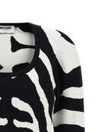 Moschino Zebra Intarsia Sweater Black, view 3