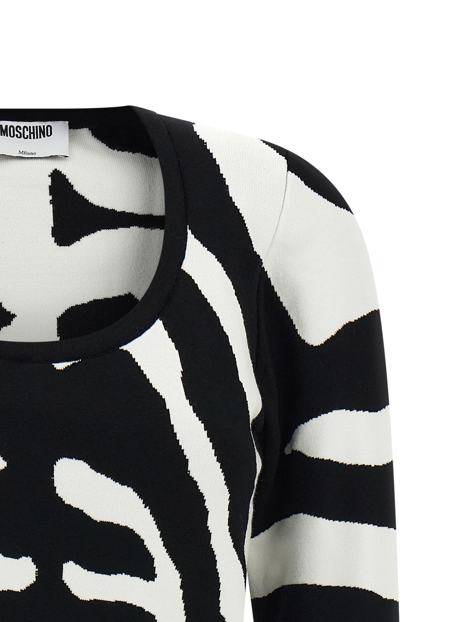 Moschino Zebra Intarsia Sweater Black