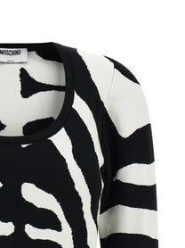 Moschino Zebra Intarsia Sweater Black