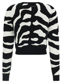 Moschino Zebra Intarsia Sweater Black