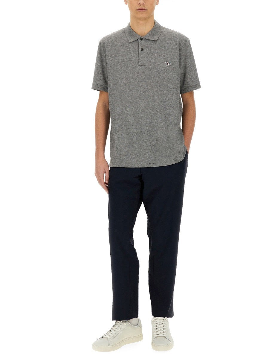 Ps By Paul Smith Men's Zebra Polo Grey