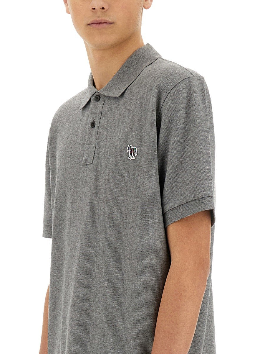 Ps By Paul Smith Men's Zebra Polo Grey