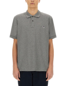 Ps By Paul Smith Men's Zebra Polo Grey