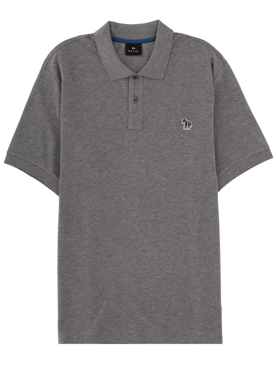 Ps By Paul Smith Men's Zebra Polo Grey