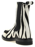 Moschino Zebra Pony Ankle Boots White, view 3