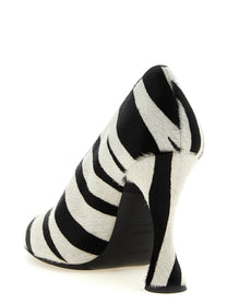 Moschino Zebra Pony Pumps White