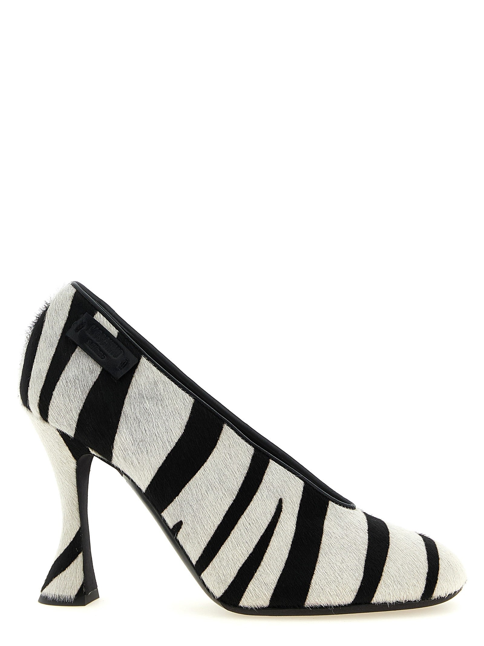 Moschino Zebra Pony Pumps White