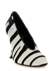Moschino Zebra Pony Pumps White