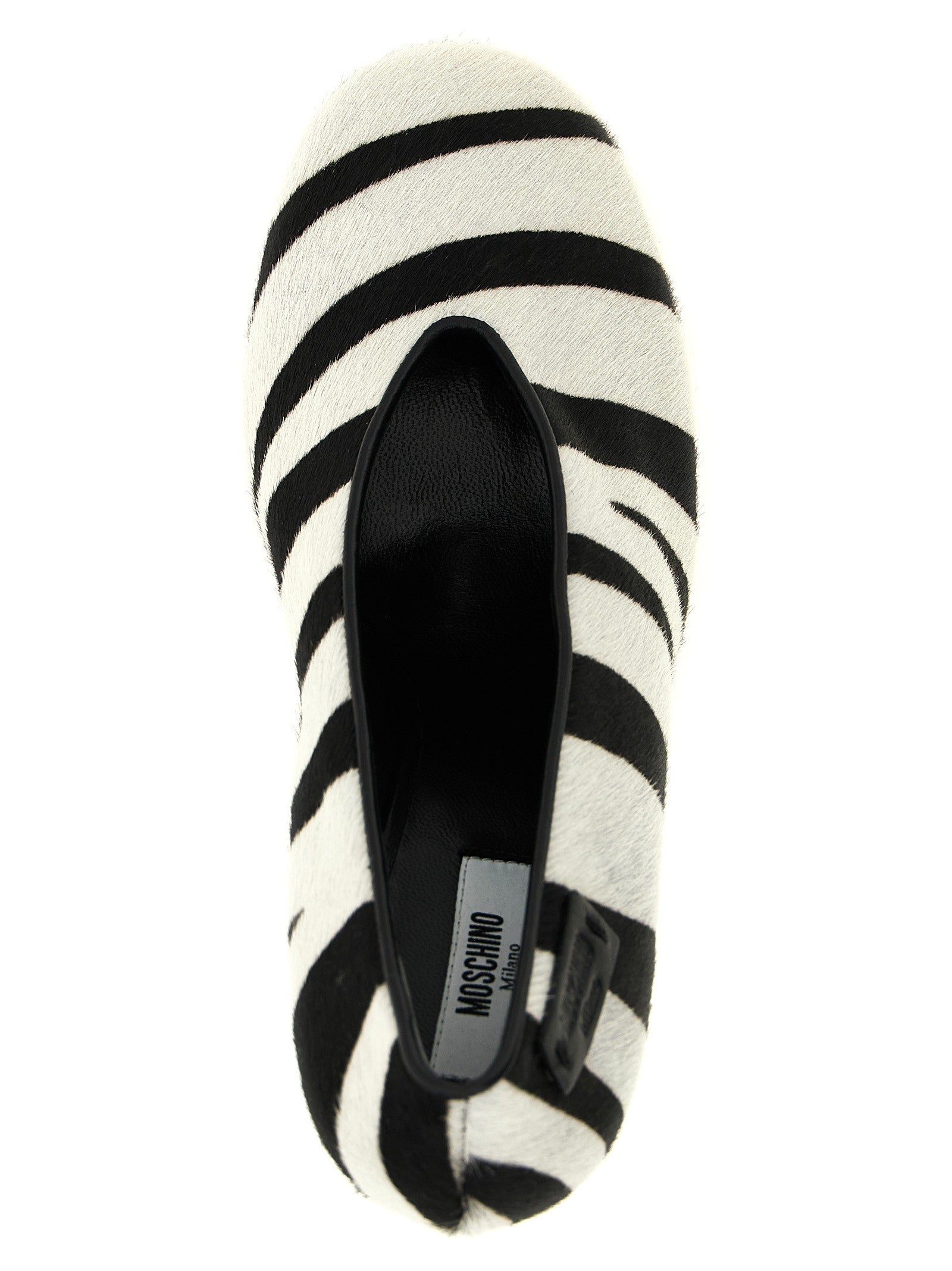 Moschino Zebra Pony Pumps White
