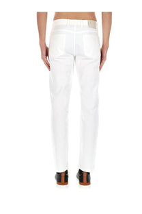 Zegna men’s jeans Roccia white white denim jeans with a clean straight-leg cut and subtle stitching details
