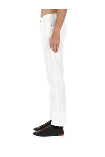 Zegna men’s jeans roccia white straight-leg denim jeans in white with a clean minimalist design
