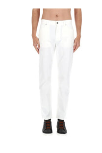 Zegna men’s jeans Roccia white straight-leg denim trousers with minimalist design and subtle stitching details