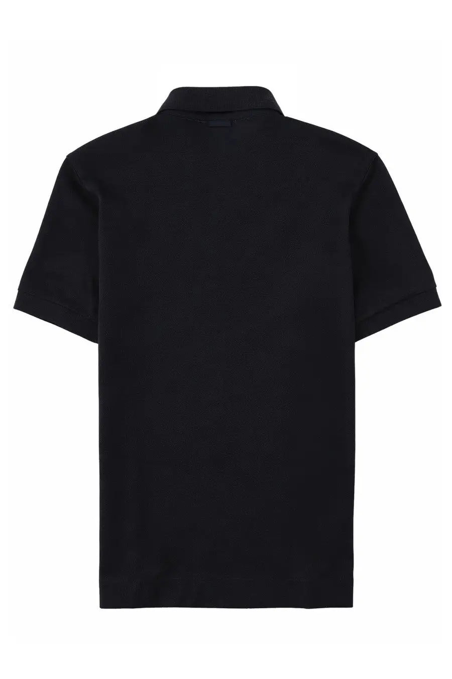 Black short-sleeved polo shirt with classic collar and ribbed cuffs from zegna men’s polo in cotone seta blue