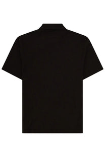 Zegna men’s regular fit polo shirt in black with short sleeves and classic collar solid color design