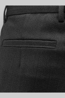 Dark gray textured wool blend trousers with subtle herringbone weave and tailored stitching zegna men’s wool trousers brown