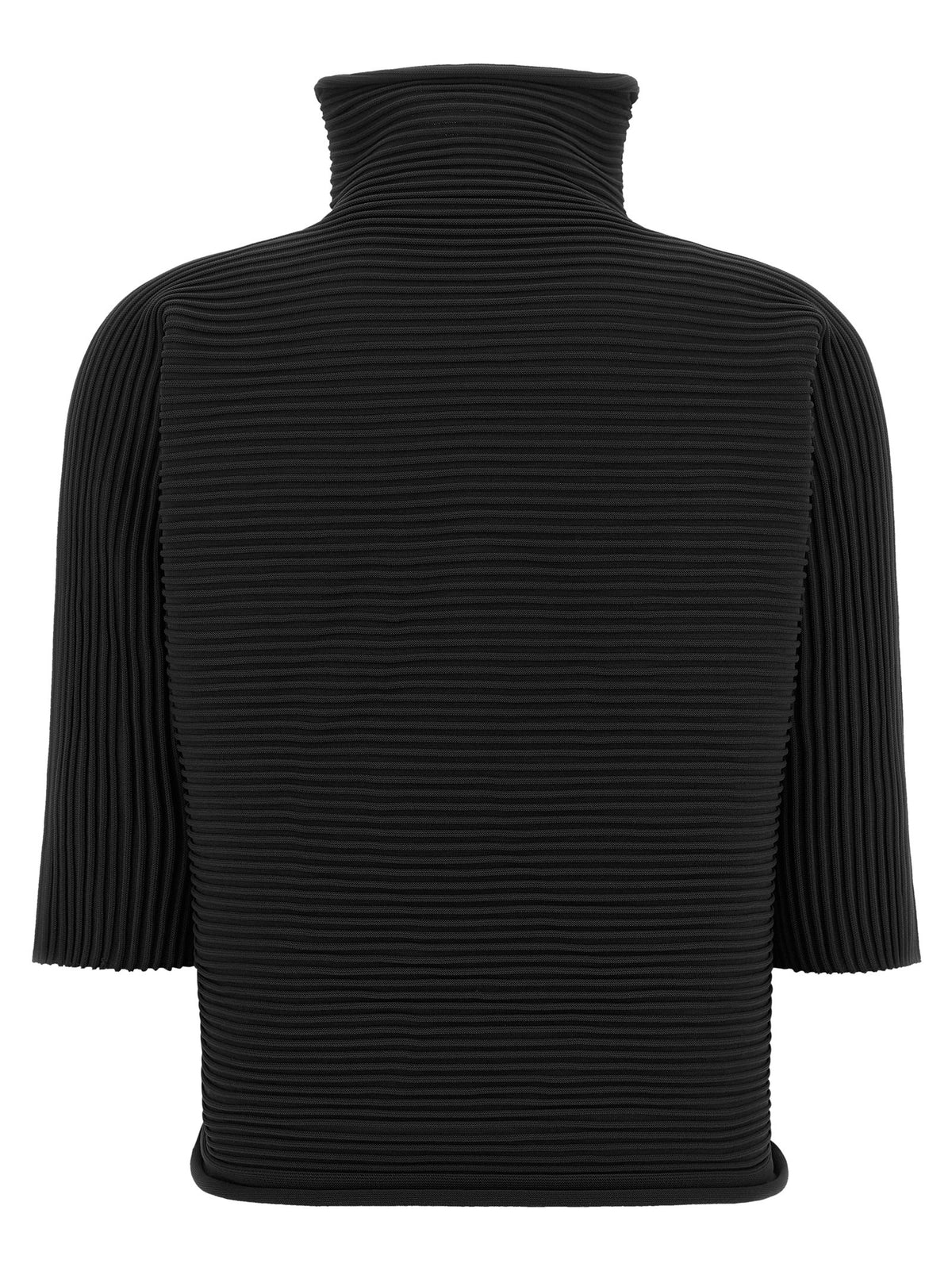 Pleats Please Issey Miyake Zig Zag Knit Blouse Black