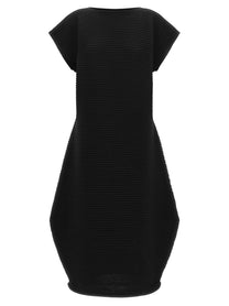 Pleats Please Issey Miyake Zig Zag Knit Dress Black