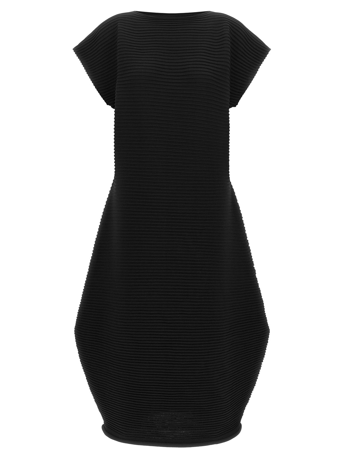 Pleats Please Issey Miyake Zig Zag Knit Dress Black