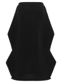 Pleats Please Issey Miyake Zig Zag Knit Skirt Black