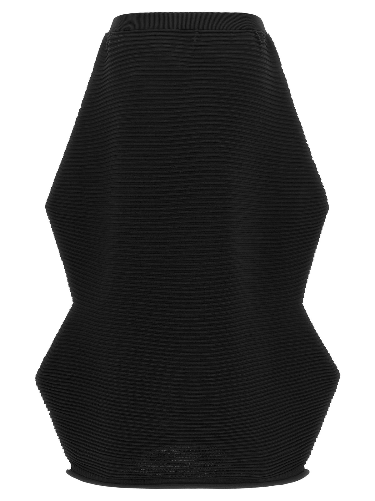 Pleats Please Issey Miyake Zig Zag Knit Skirt Black