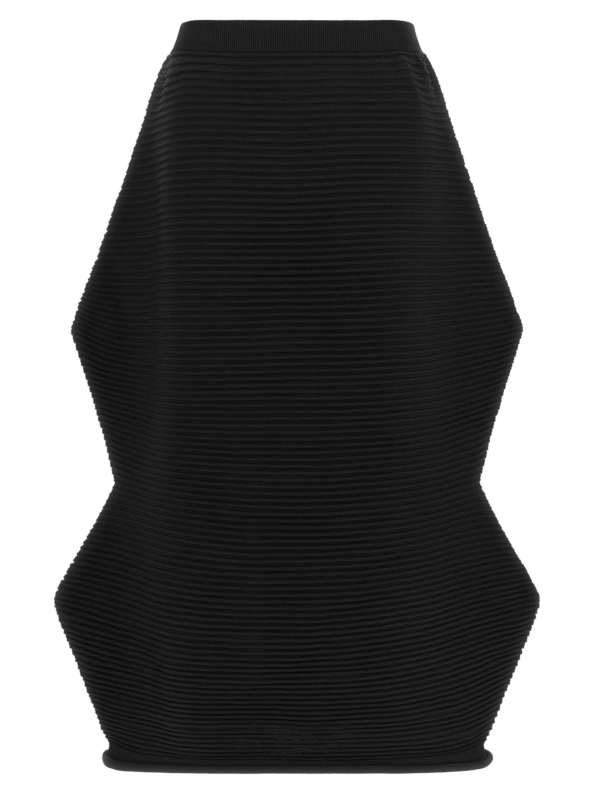 Pleats Please Issey Miyake Zig Zag Knit Skirt Black