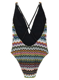 Missoni Zigzag One Piece Swimsuit Gold
