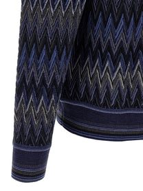 Missoni Zigzag Pattern Sweater Blue