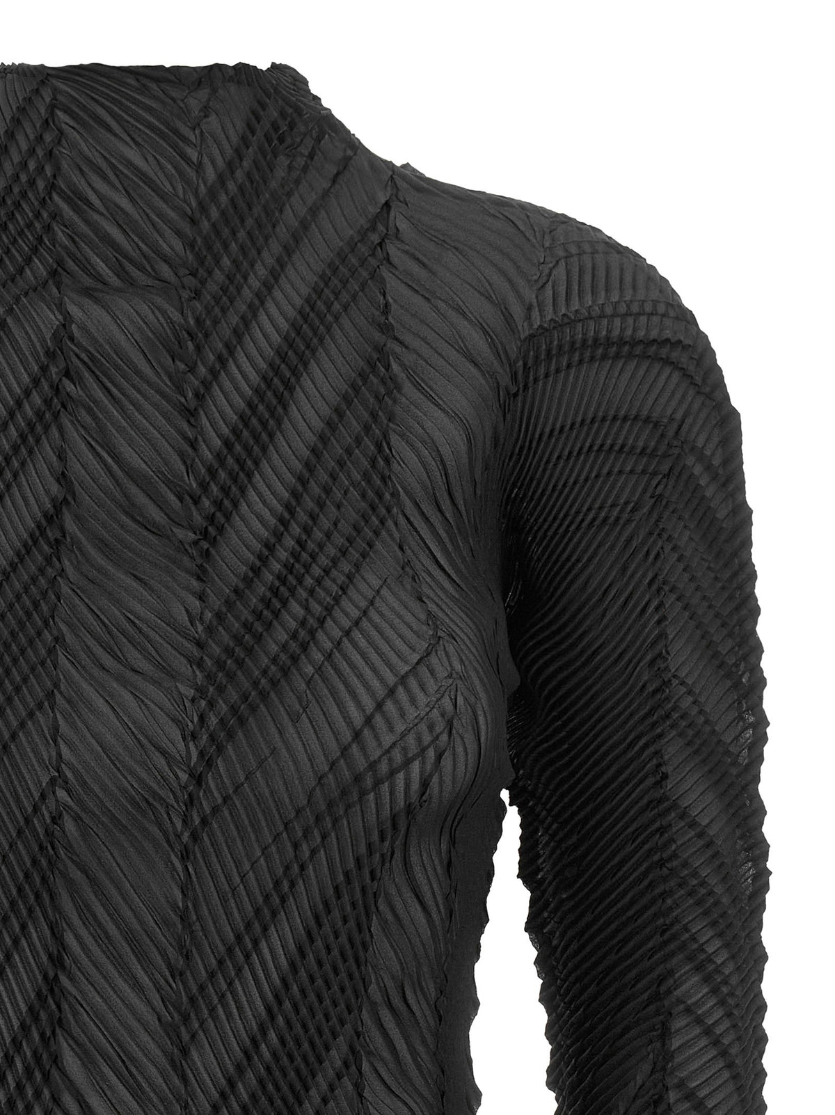 ISSEY MIYAKE Zigzag Pleats Sweater Black