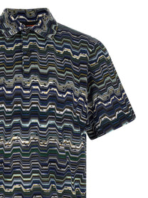 Missoni Zigzag Polo Shirt Blue