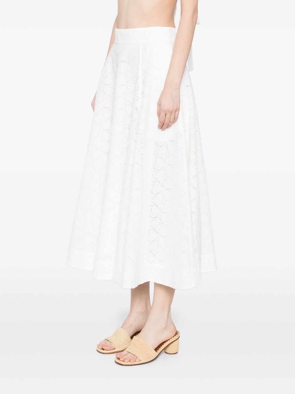 Zimmermann Zimmermann Crush embroidered midi skirt Women’s Clothing