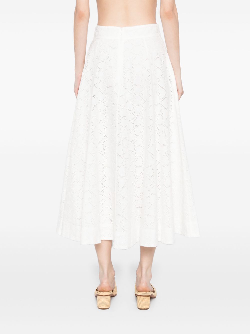 Zimmermann Zimmermann Crush embroidered midi skirt Women’s Clothing