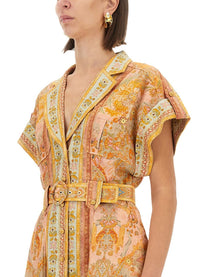 ZIMMERMANN - Zimmermann Midi Dress With Belt - Women’s Clothing
